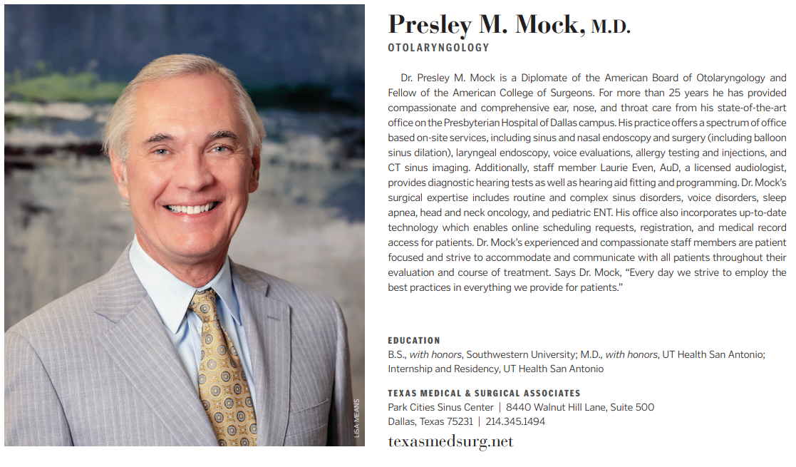 Presley M. Mock, M.D., F.A.C.S. Pediatric Otolaryngology (ENT