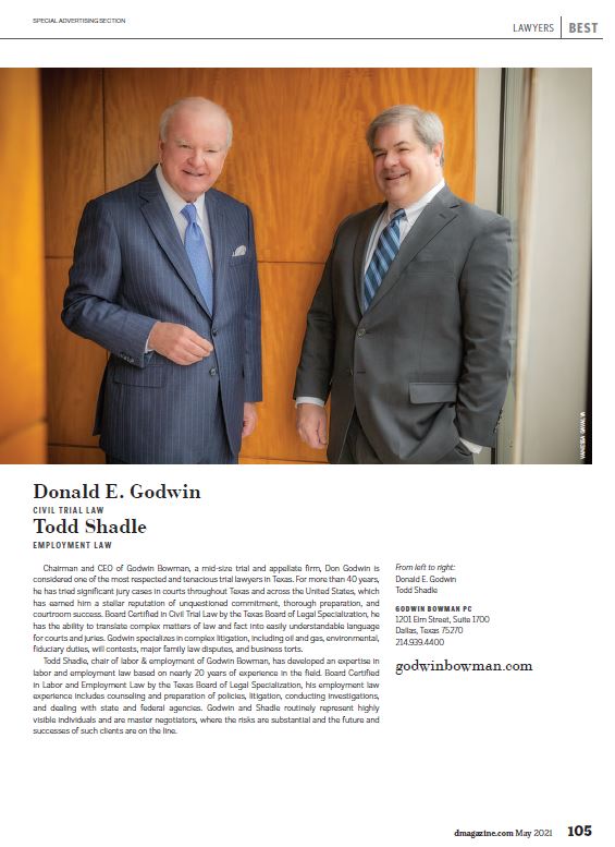 Donald Godwin Litigation Dallas D Magazine